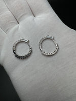 22mm Silver 1.1ctw F VS/VVS Lab Diamond Inside Out Hoops 3.1g