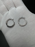 22mm Silver 1.1ctw F VS/VVS Lab Diamond Inside Out Hoops 3.1g