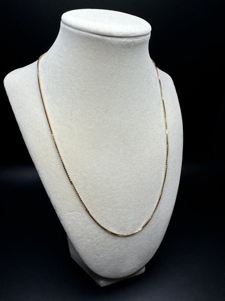 20” 14k Yellow Gold Box Chain 1.3mm 5.1g