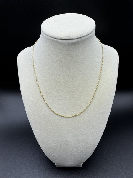 16” 14k Yellow Gold Rope 1mm 2.55g