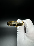 7-7.5” Gold over Silver Two Sided Love Style Bangle with 1/4ctw VS/VVS Lab Diamonds 7mm 18.55g