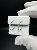 17mm 10k White Gold 1/5ctw Natural Diamond Inside Out Hoops 1.0g