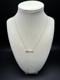 17” 10k Yellow Gold 1/10ctw Natural Diamond Arrow Pendant Chain 1.1g