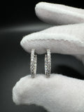 20mm Silver 1.1ctw Lab Diamond Inside Out Hoops 3.1g