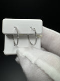 17mm 10k White Gold 1/5ctw Natural Diamond Inside Out Hoops 1.0g