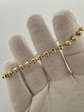 8.5” 14k Yellow Gold Moon Bead 5mm 13.2g