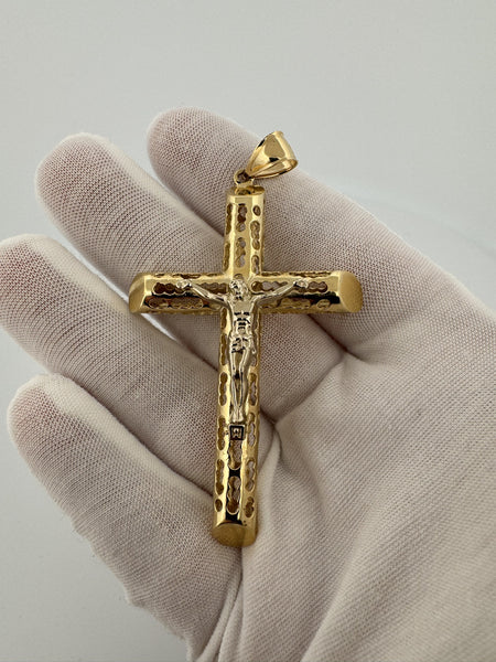 3” 14k Yellow Gold Cross/Crucifix 6.4mm Bail 11.0g