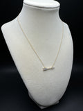 17” 10k Yellow Gold 1/10ctw Natural Diamond Arrow Pendant Chain 1.1g