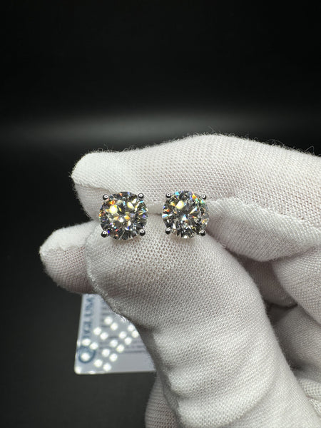 14k White Gold 3ctw Fully Certified with EGL Paperwork Lab Diamond Studs