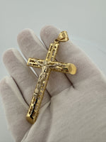 3” 14k Yellow Gold Cross/Crucifix 6.4mm Bail 11.0g