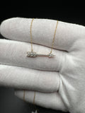 17” 10k Yellow Gold 1/10ctw Natural Diamond Arrow Pendant Chain 1.1g