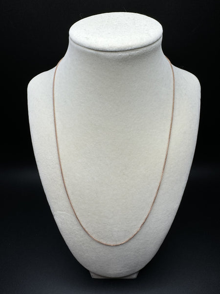 20” 14k Rose Gold Franco 1mm 2.45g