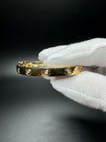 7-7.5” Gold over Silver Two Sided Love Style Bangle with 1/4ctw VS/VVS Lab Diamonds 7mm 18.55g