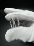 20mm Silver 1.1ctw Lab Diamond Inside Out Hoops 3.1g