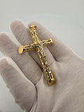 3” 14k Yellow Gold Cross/Crucifix 6.4mm Bail 11.0g