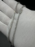 18” Silver 7ctw VS/VVS Lab Diamond Tennis Chain 2.5mm 16.9g
