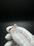 Size 7 14k Yellow Gold 2.09ctw Lab Diamond Engagement Ring 1.59ct F VS1 Radiant Center & .5ctw Half Moon & Tapered Baguette Lab Diamonds on Band GSI Certified 4.24g