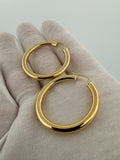 35mm x 4mm 18k Yellow Gold Hoops 4.2g