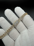 8" Gold over Silver 5ctw VS/VVS Lab Diamond Cuban 6mm 16.6g