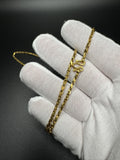 24” 24k Yellow Gold Bar & Anchor Baht Chain 3mm 32.75g