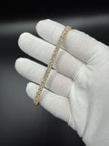 8" Gold over Silver 9ctw VS/VVS Lab Diamond Tennis Bracelet 4mm 14.2g