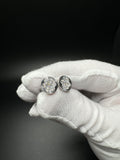 10mm Silver 1ctw Lab Diamond Cluster Studs 2.8g