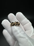 Size 9 10k Yellow Gold Cuban Ring 10mm 14.05g