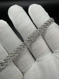 8" Silver 5ctw VS/VVS Lab Diamond Cuban 6mm 15.9g