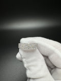 Size 9 Silver 1/2ctw Lab Diamond 4 Row Band 2.7g