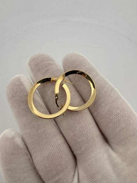 25mm 14k Yellow Gold V-Shaped Hoops 2.43g