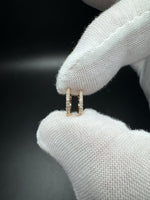 10mm 14k Rose Gold 1/10ctw Natural Diamond Huggies 1.2g