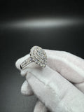Size 7 10k White Gold 2.1ctw E-F VS1 Pear Shape Center Lab Diamond Ring 5.3g