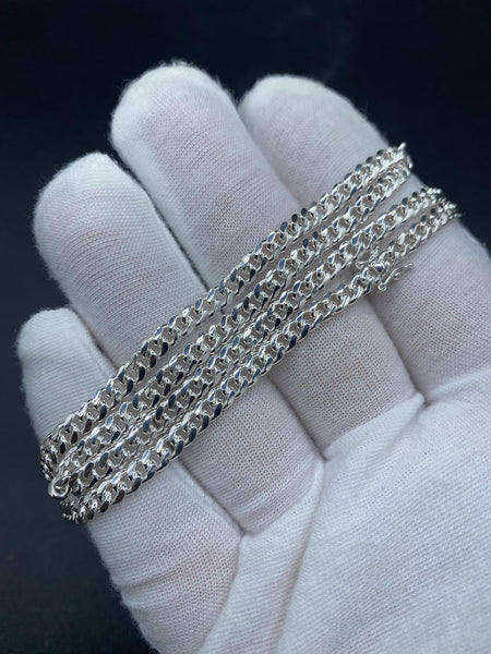 4mm Silver Cuban chains/ bracelets