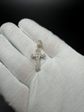 1.25" 10k Yellow Gold Cross 1/2ctw Natural Diamond Pendant 6.7mm Bail 2.43g