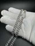 20" 8mm 25ctw Moissanite Silver Cuban Link 74.7g