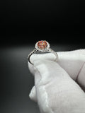 Size 7 14k White Gold .51ct Fancy Intense Pink VS1 Round Lab Diamond Center & .35ctw E VVS2 Lab Diamonds on Band EGL Certified 2.1g