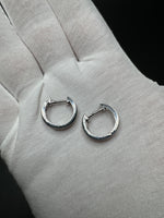 15mm 14k White Gold 1ctw VS/VVS Lab Diamond Huggies 3.8g