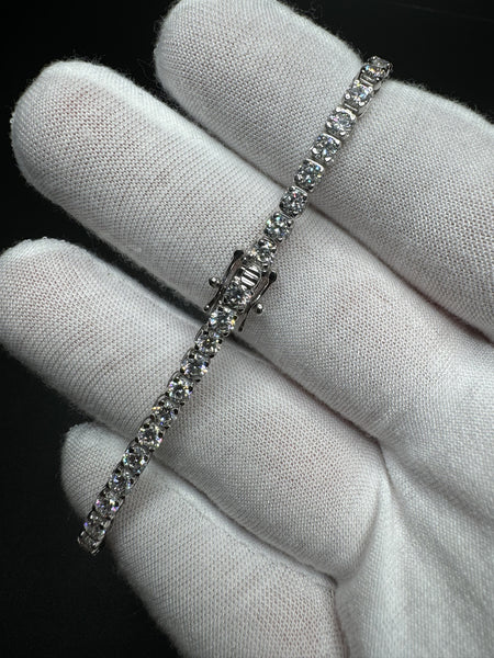 7.5” Silver 7ctw VS/VVS Lab Diamond Tennis Bracelet 8.7g