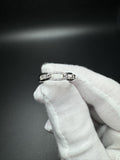 Size 7 10k White Gold Cuban Link Ring with 1/10ctw VS Lab Diamonds 2.3g
