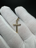 1” 14k Yellow Gold Rounded Cross 3mm Bail .75g