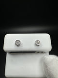 5mm 10k White Gold 1/10ctw Natural Diamond Circle Studs with Bezel .6g