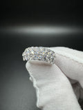 Size 7 14k White Gold 2.75ctw E-F VS1 Lab Diamond 3 Row Ring 4.4g