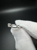 Size 7 10k White Gold Cuban Link Ring with 1/10ctw VS Lab Diamonds 2.3g
