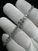 7.5” Silver 7ctw VS/VVS Lab Diamond Tennis Bracelet 8.7g