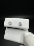 5mm 10k White Gold 1/10ctw Natural Diamond Circle Studs with Bezel .6g