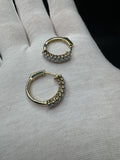 20mm 14k Yellow Gold 3/4ctw F VS/VVS Lab Diamond 3 Row Hoops 4.54g