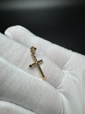 1” 14k Yellow Gold Rounded Cross 3mm Bail .75g