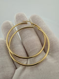 45mm x 2mm 14k Yellow Gold Hoops 3.4g