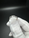 Size 7 10k White Gold Cuban Link Ring with 1/10ctw VS Lab Diamonds 2.3g