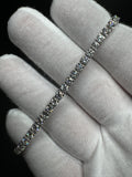 7.5” Silver 7ctw VS/VVS Lab Diamond Tennis Bracelet 8.7g